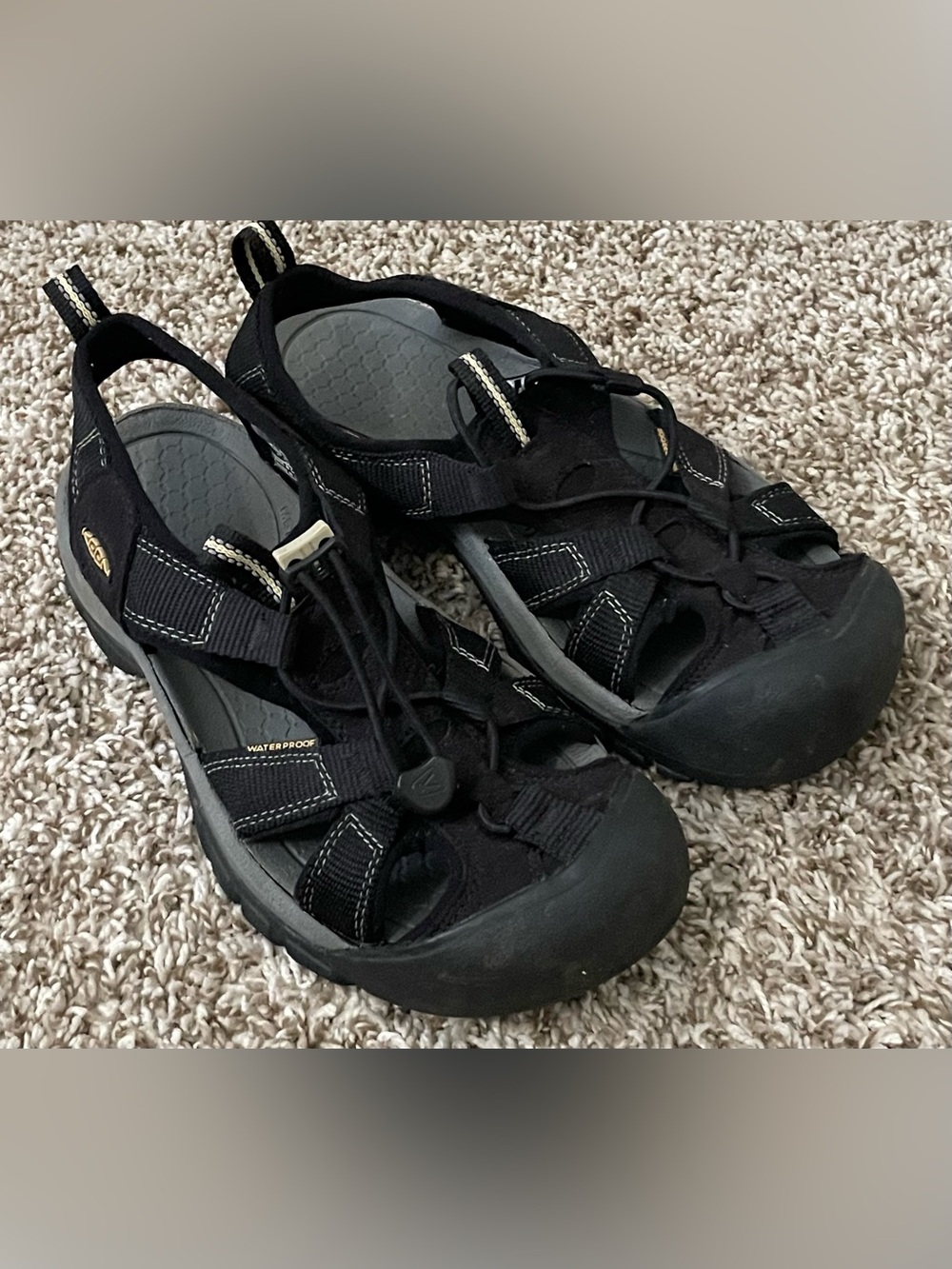 Keen Venice H2 Waterproof Hiking Sandals Black Sport Athletic Shoes Sz 6 Women's